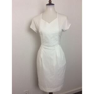 BCBGMAXAZRIA Dress Sheath Bodycon Pleated Doree Stretch